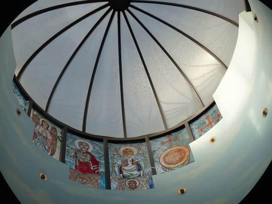 Upper Dome with Stain glass windows